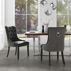 Grey JL Comfurni Fabric Upholestered Accent Side Chair Single Sofa Home Kitchen Dining Chairs