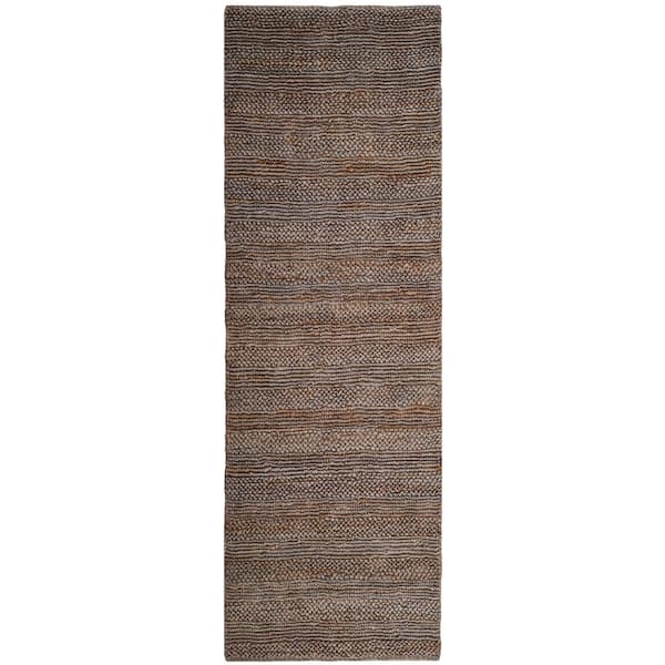 Natural Fiber Beige 2 ft. x 16 ft. Solid Color Runner Rug