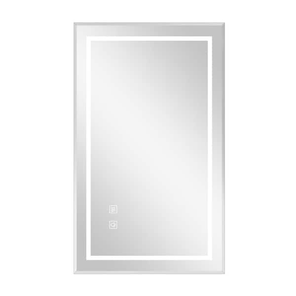 Dovelina 24 in. W x 39 in. H Rectangular Frameless Anti-Fog LED Wall Bathroom Vanity Mirror