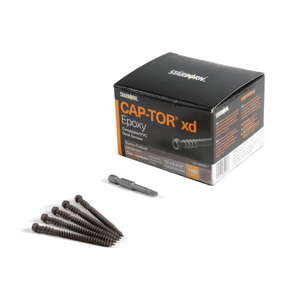 #10 2-3/4" Epoxy Coated Deck Screws-Chocolate Brown #71 (100 pcs)