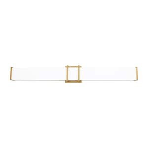 Tomero 35.24 in. W x 4.74 in. H Brushed Gold Integrated LED Bathroom Vanity Light Bar with White Acrylic Diffuser