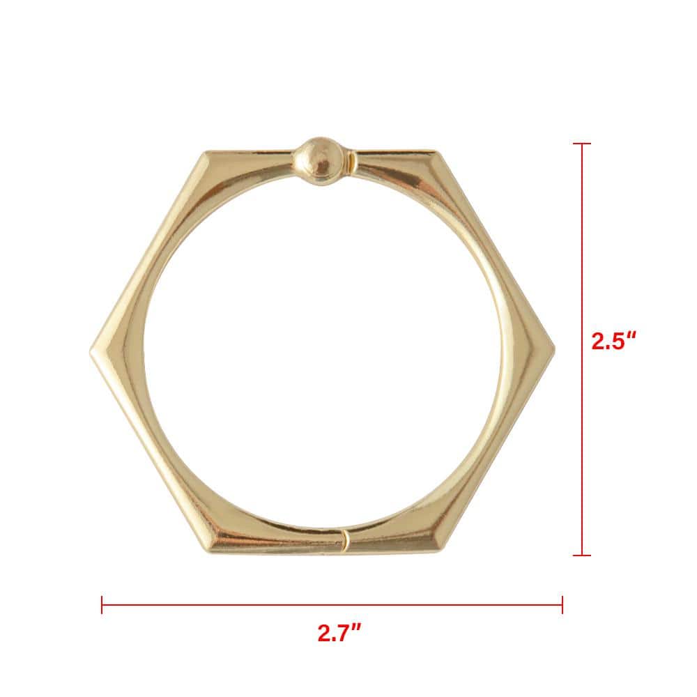 Gold Hexagonal Rustproof Zinc Shower Curtain Hooks Set of 12