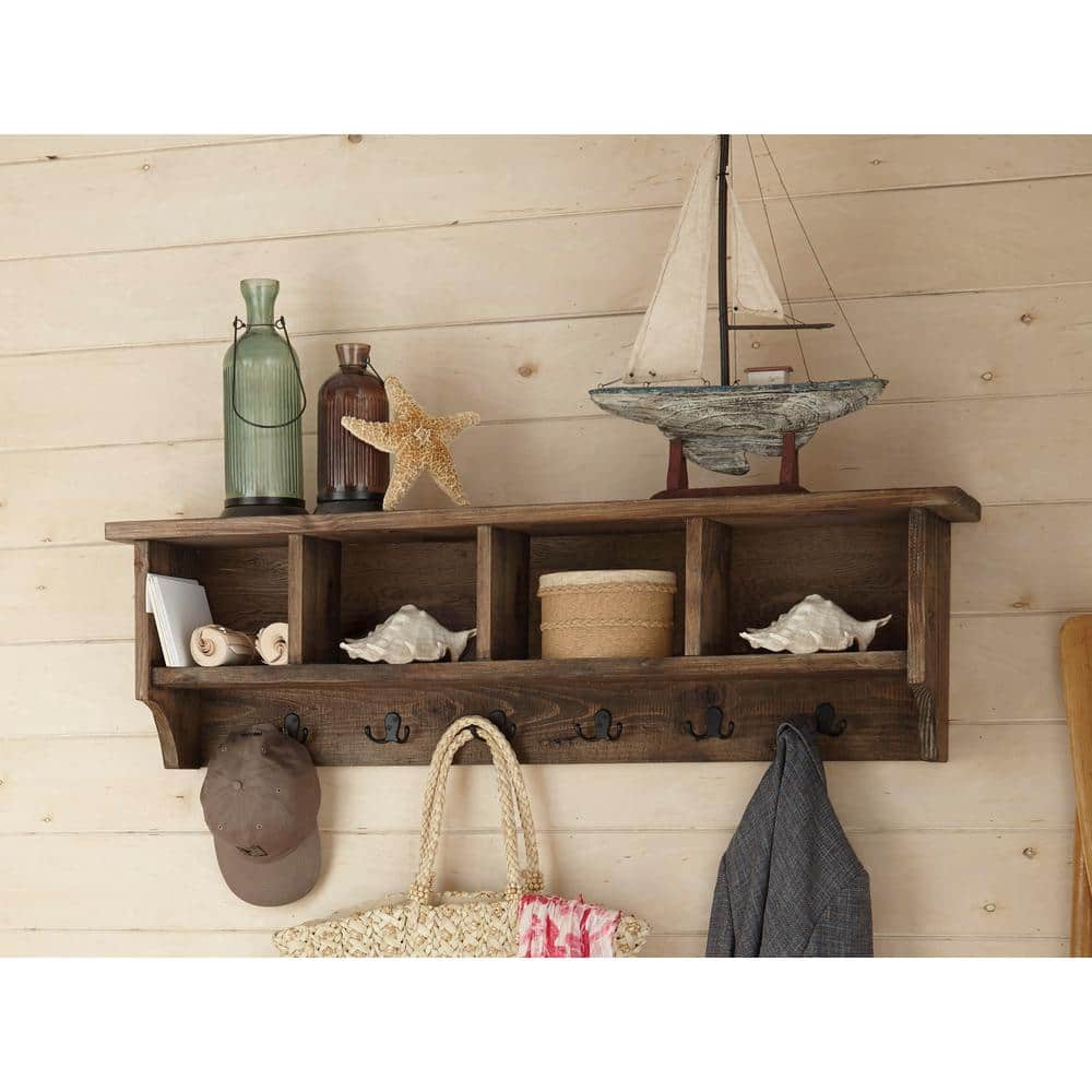 Modesto 48 in. Coat Hooks with Storage in Natural