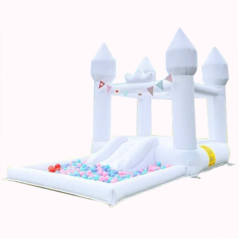 White Inflatable Bounce House 12.5'x7.1' with Blower, Basketball Hoop, Floor Mat and Storage Bag for Outdoor Parties price history on PriceWatchPro