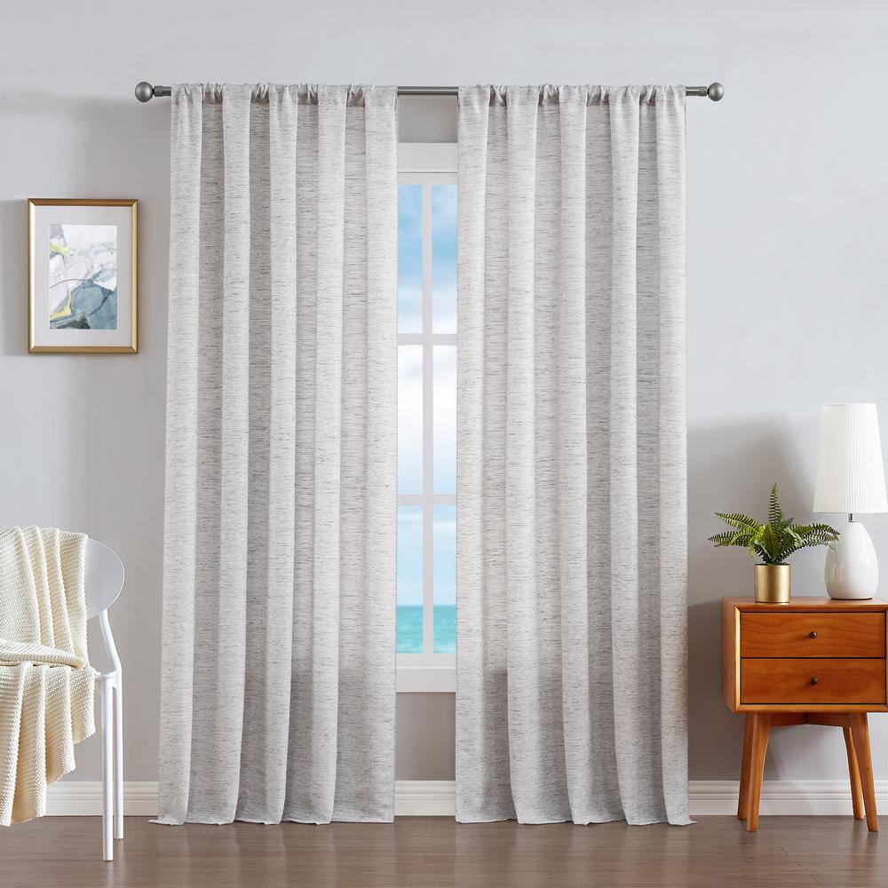 Nautica Caspian Cloud Microfiber Textured Rod Pocket Light Filtering ...