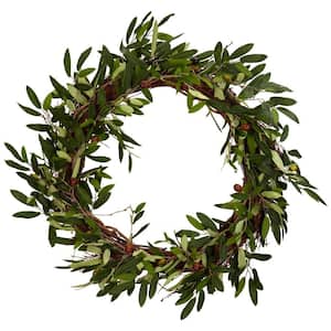20.0 in. H Green Olive Wreath