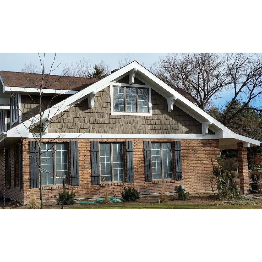 45"H White Vinyl Board and Batten Shutters, Paintable