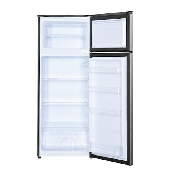 Magic Chef - 7.3 cu. ft. 2-Door Mini Fridge in Platinum Steel with Freezer