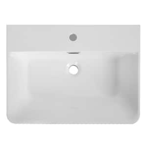 23.6 in. W x 17.7 in. D x 13.8 in. H Vanity in Glossy White with Solid Surface Resin Top in White with White Basin