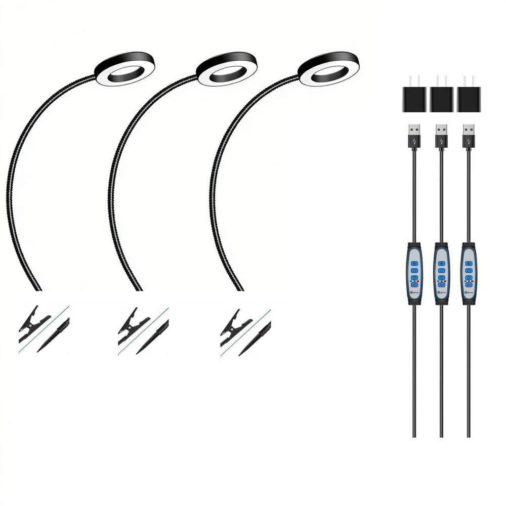 3-Pack Plant Lights with Clip, Full Spectrum, 2 Installation Options with 6/12/16H Timer, 5 Dimmable, 3 Modes price history on PriceWatchPro