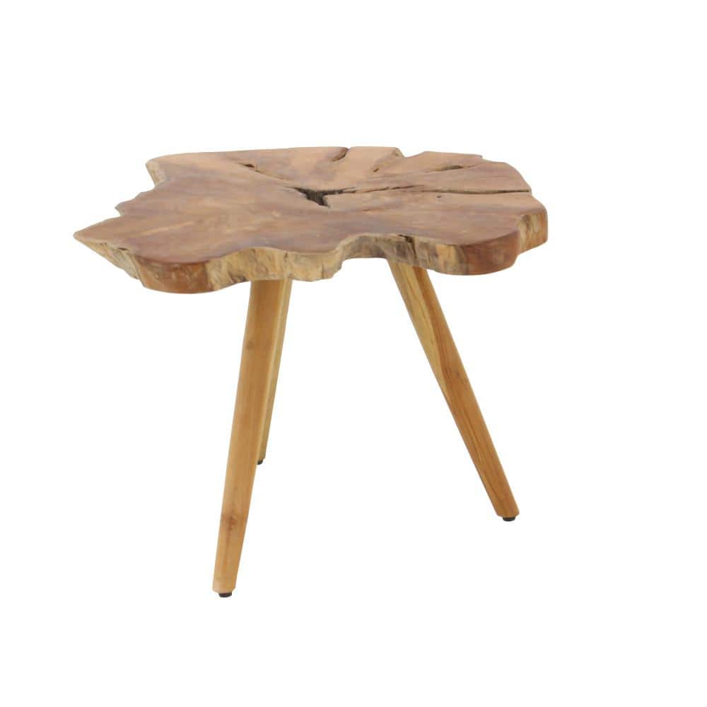 Eco-Friendly Teak Wood 27" Round Handcrafted Accent Table