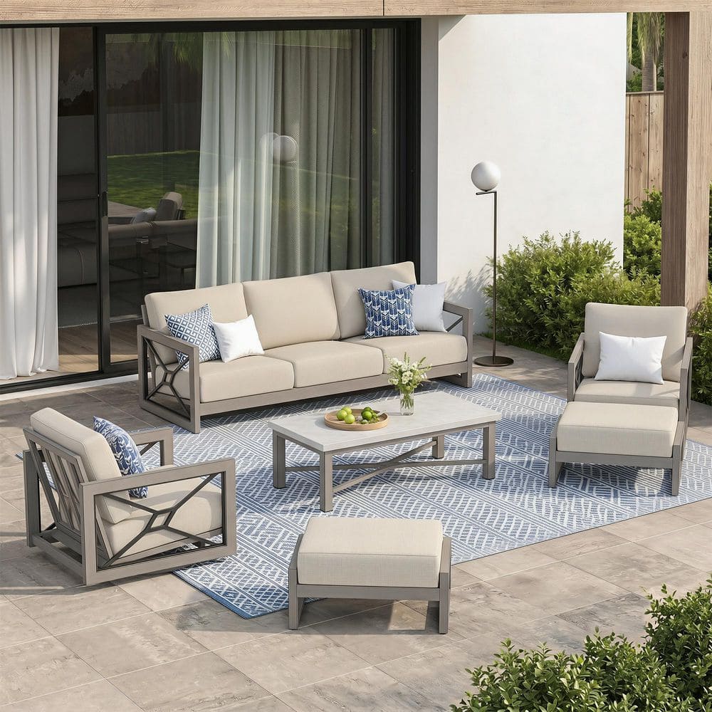 Marindo 6-Piece Aluminum Swivel Outdoor Conversation Set with Sunbrella Cushions price history on PriceWatchPro