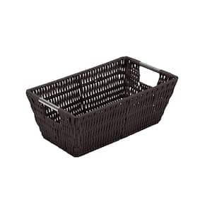 4.5 in. x 6.5 in. Brown Small Shelf Storage Rattan Tote Basket