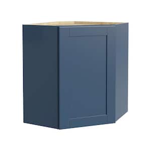 Washington Vessel Blue Plywood Shaker Assembled Diagonal Corner Kitchen Cabinet Soft Close L 20 in W x 12 in D x 30 in H