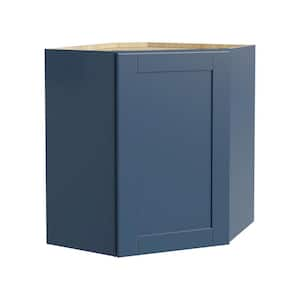 Arlington Vessel Blue Plywood Shaker Stock Assembled Wall Corner Kitchen Cabinet Soft Close 24 in W x 12 in D x 30 in H