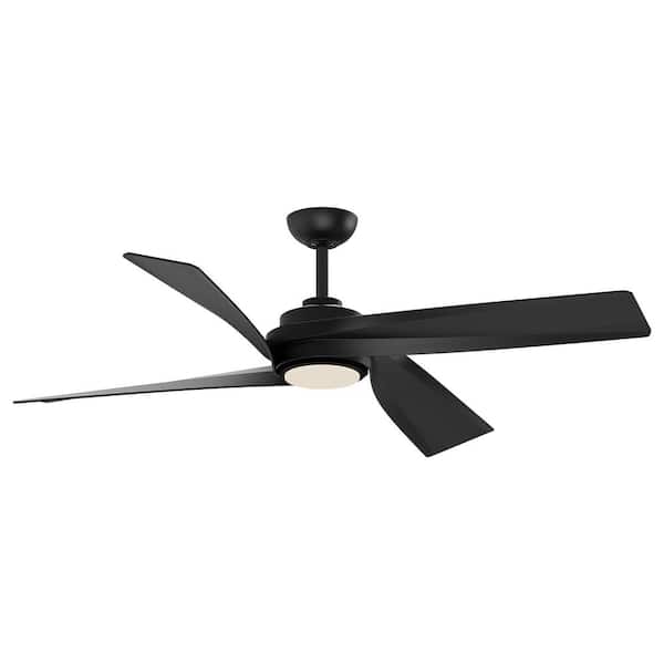 Horizon 56 in. 1-Light Matte Black Integrated Indoor LED Ceiling Fan