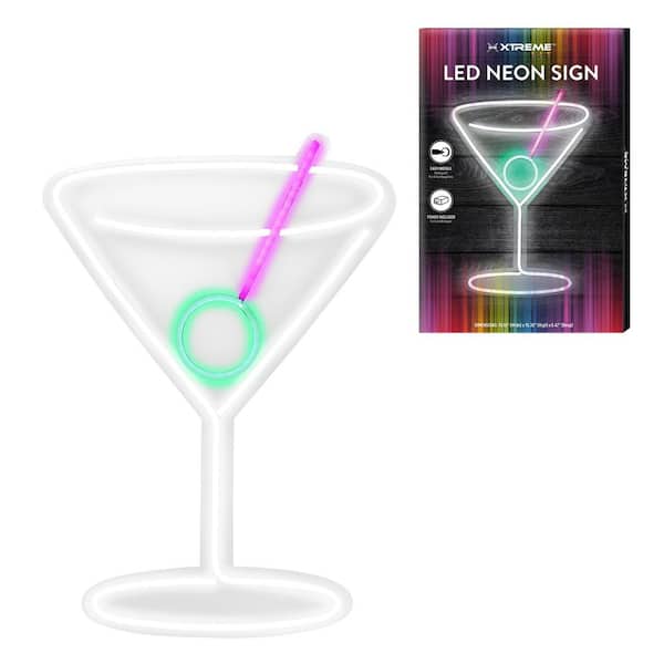 Personalized 7 Oz. Martini Glass w/ Light Up Contrast Standard
