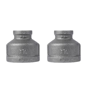 Pipe Decor 1-1/4 in. x 1/2 in. Black Iron Pipe Reducer Coupling (4-Pack)