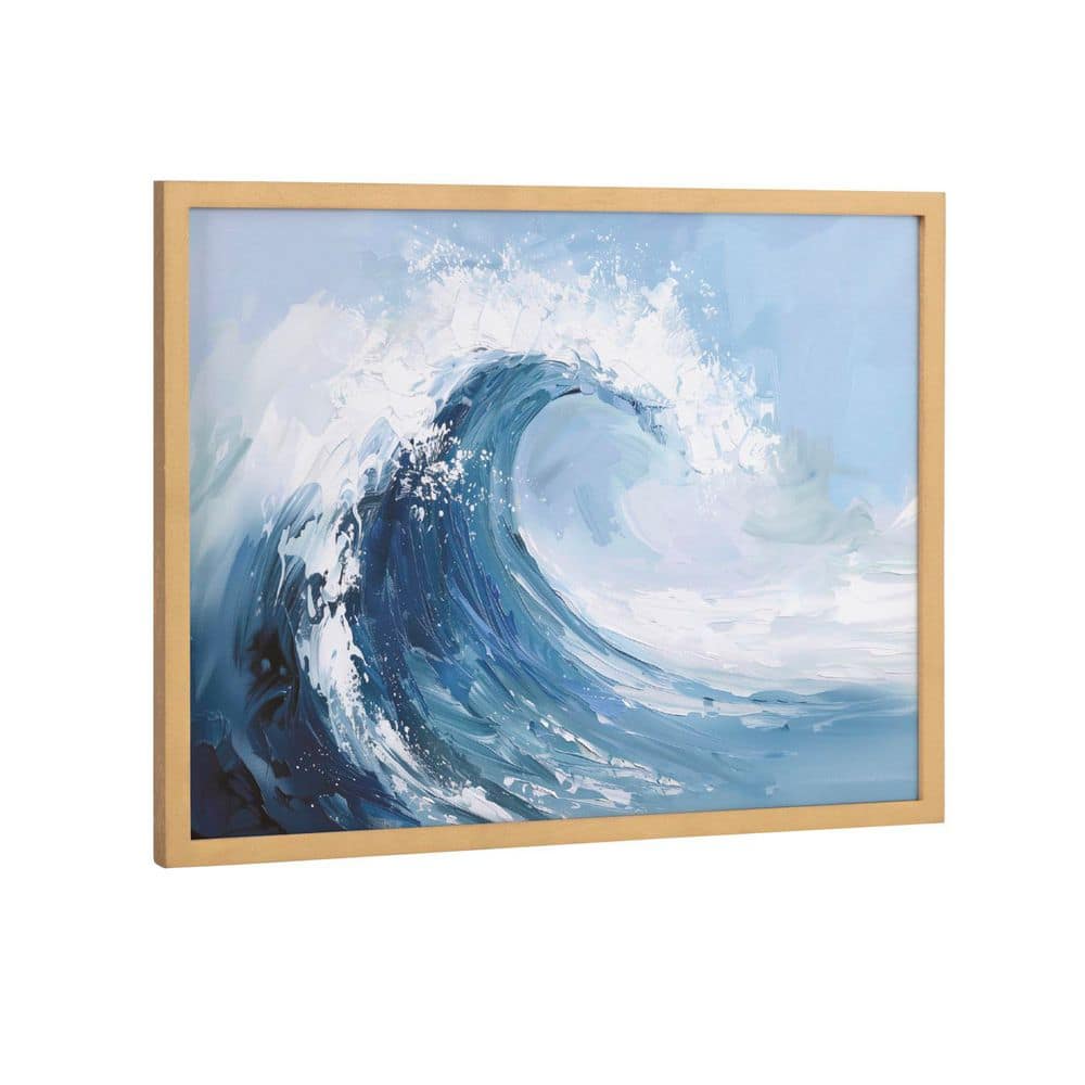 Gold Framed Abstract Coastal Ocean Wave Print, 16 x 12