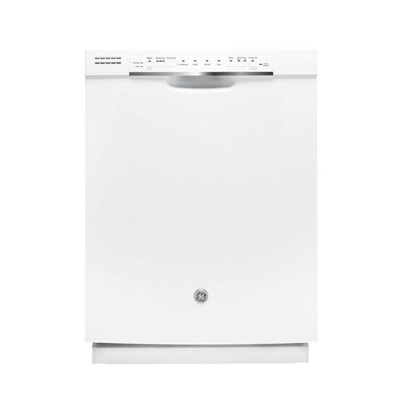GE 24 in. White Front Control Dishwasher 120-Volt with Stainless Steel Tub, Steam Cleaning, and 48 dBA