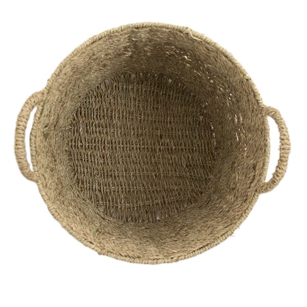 Zentique Rectangular Handmade Wicker Seagrass Woven Over Metal Small Baskets  with Handles ZENGN-B25 S - The Home Depot