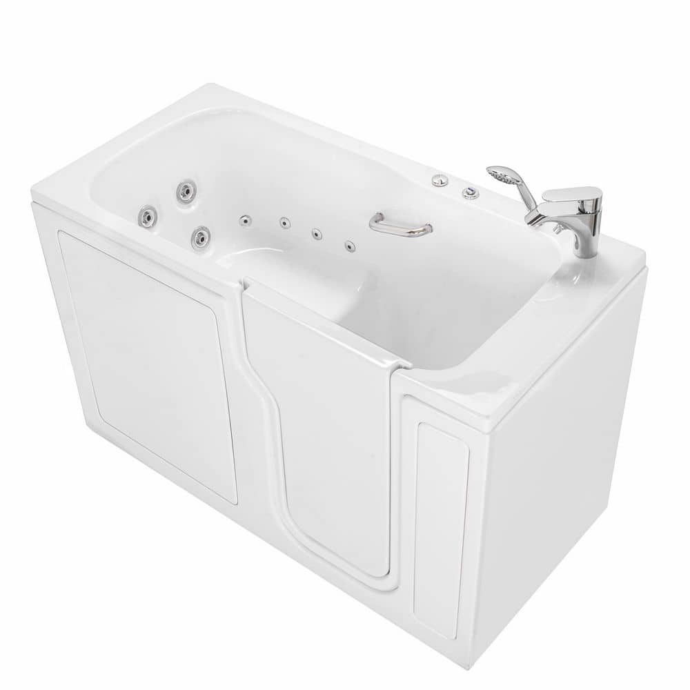 Standard 60 in. x 30 in. Right Drain Walk-In Whirlpool Bathtub in White, Right Inward Swing Door, 2-Piece Faucet price history on PriceWatchPro