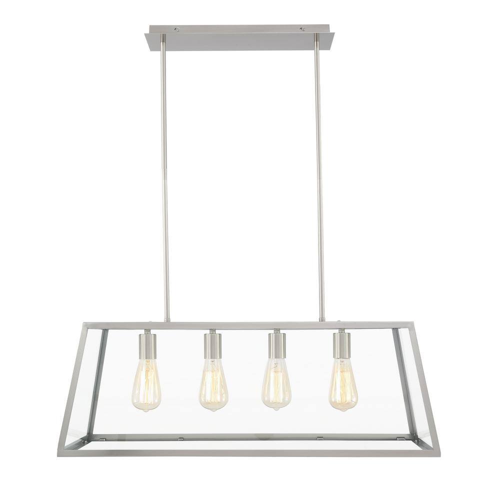 Morley 4-Light Satin Nickel Chandelier with Clear Glass Shade price history on PriceWatchPro