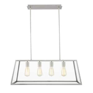 Morley 4-Light Satin Nickel Chandelier with Clear Glass Shade