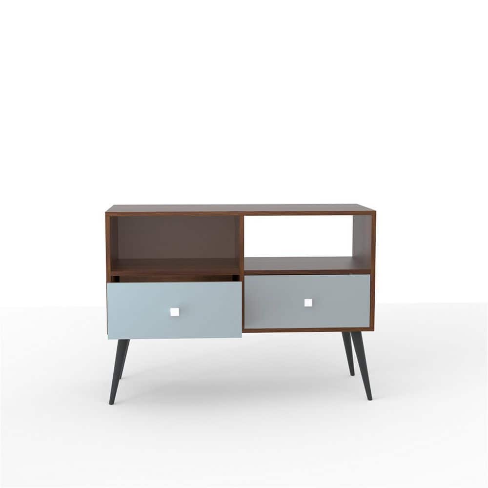 Dezelfde mouw kip ZIRUWU Walnut filing cabinet/storage cabinet/tv stand, two drawers, with  open storage space ZQP-TV161STDA - The Home Depot