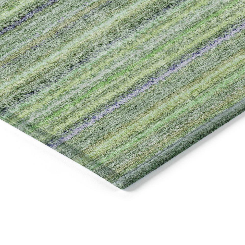 Green Stripe Synthetic Flat Woven 5' x 7' Rug