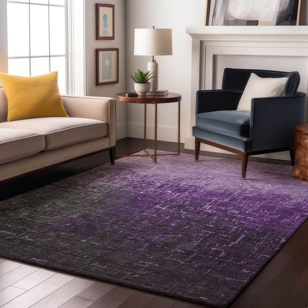 Mayfield Premium Machine Washable Abstract AMF1066 Purple 5 ft. x 7 ft. 6 in. Area Rug price history on PriceWatchPro