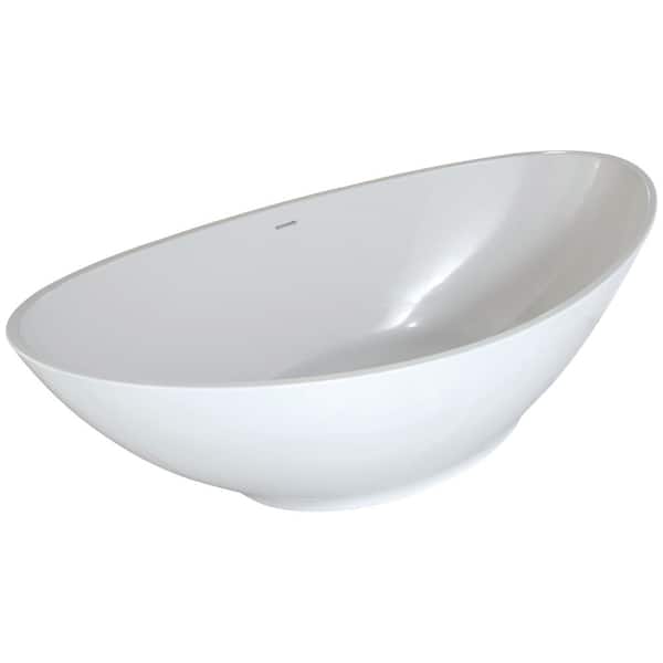 Logan 72 in. Acrylic Solid Surface Flatbottom Whirlpool Air Bath Bathtub in White