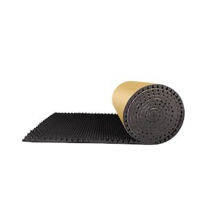 3.28 ft. x 16.4 ft. Black Self-Adhesive Pyramid Sound Absorbing Acoustic Foam Roll for Equipment Noise Reduction
