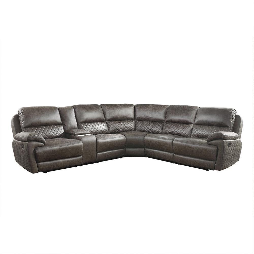 Maston 116.5 in. Straight Arm 3-piece Microfiber Reclining Sectional Sofa i
