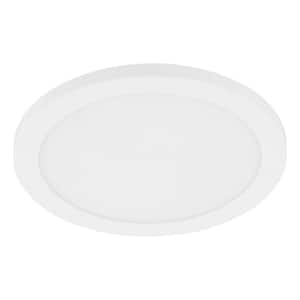 Trago 8.86 in. W x 0.51 in. H White Integrated LED Flush Mount Ceiling Light with White Acrylic Shade