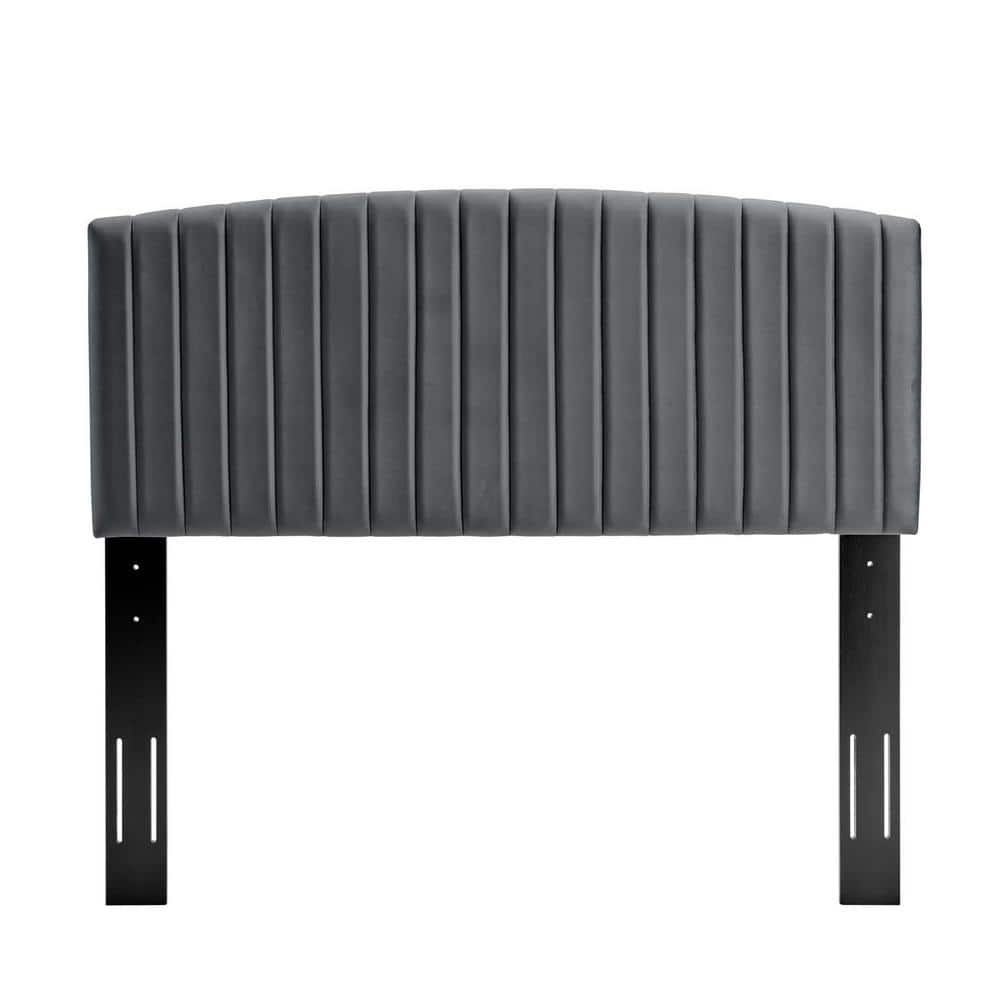 Charcoal Twin Upholstered Tufted Velvet Headboard
