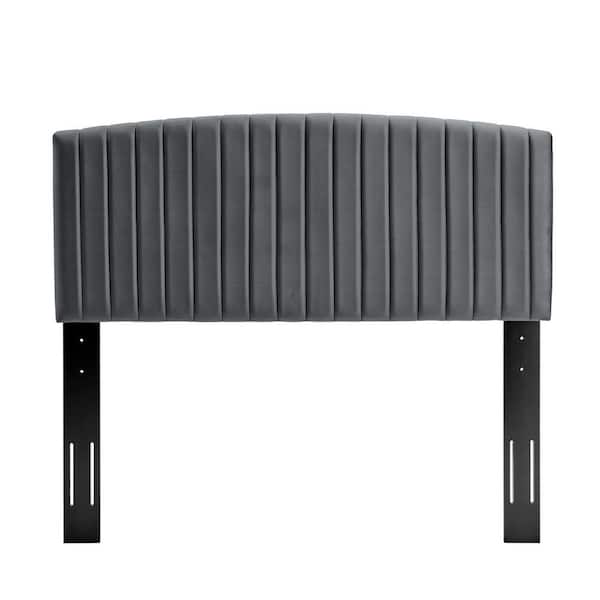 MODWAY Rebecca Performance Velvet Twin Headboard in Charcoal
