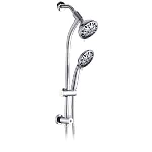 7-Spray Patterns with 1.8 GPM 5 in. Tub Wall Mount Dual Shower Heads in Polished Chrome