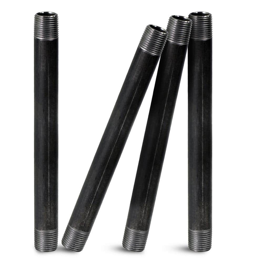 Black Steel Pipe, 1/4 in. x 10 in. Nipple Fitting (Pack of 4) price history on PriceWatchPro