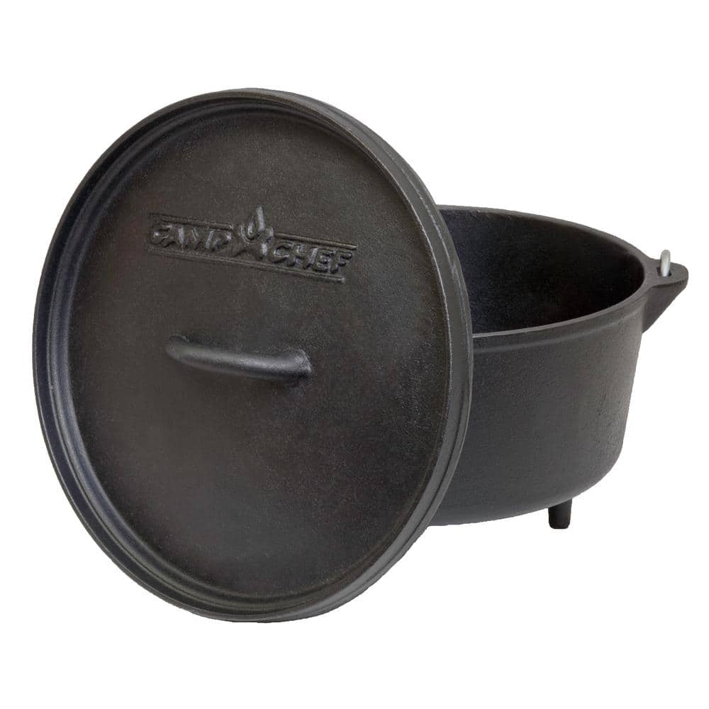 Large 12 inch Cast Iron Camp Style Dutch Oven Ready to Season