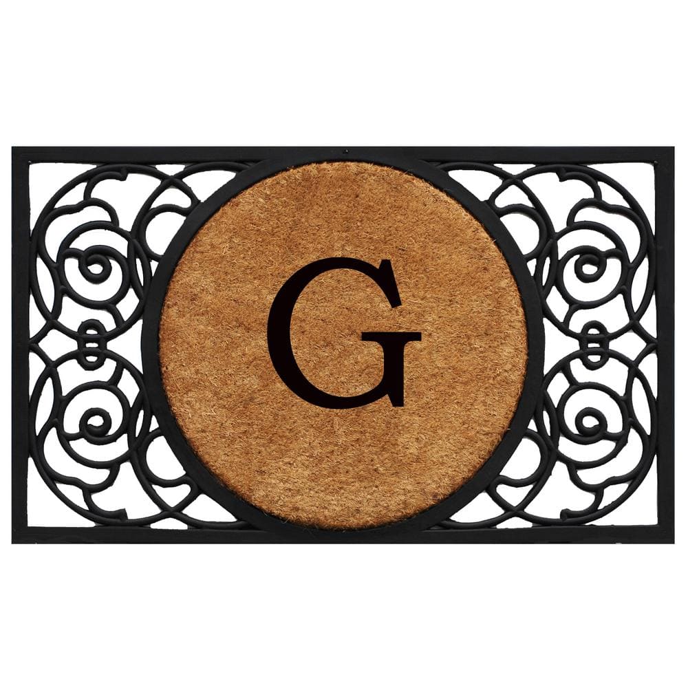 Armada Circle 18 in. x 30 in. Monogram G Door Mat