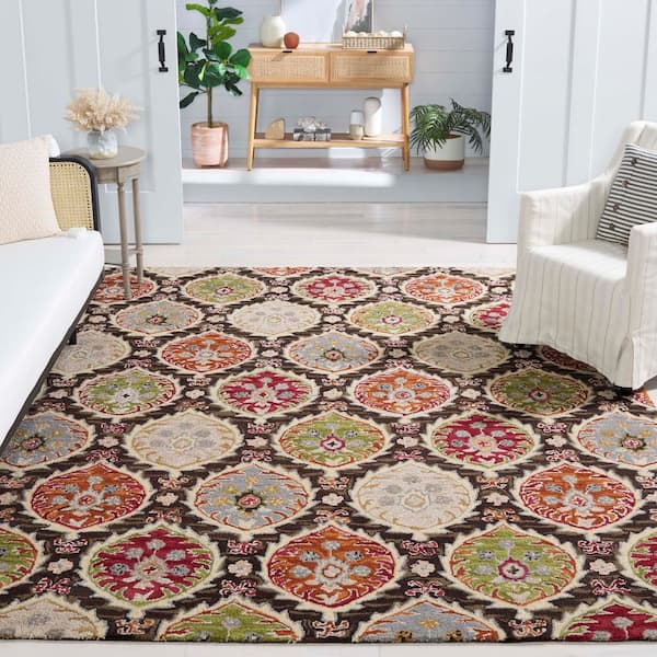 Heritage 8 ft. x 10 ft. Red/Green Oversized Paisley Area Rug