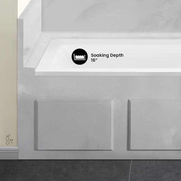 Voltaire 66 x 32 in. Acrylic Right-Hand Drain with Integral Tile Flange Rectangular Drop-in Bathtub in white Voltaire 66 x 32 in. Acrylic Right-Hand Drain with Integral Tile Flange Rectangular Drop-in Bathtub in white