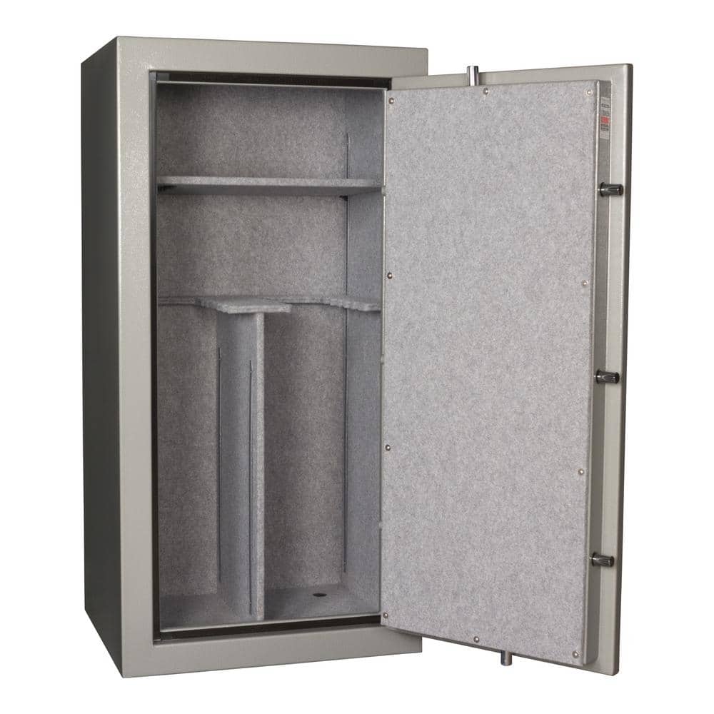 Gray Fireproof 24-Gun Safe with Mechanical Dial Lock