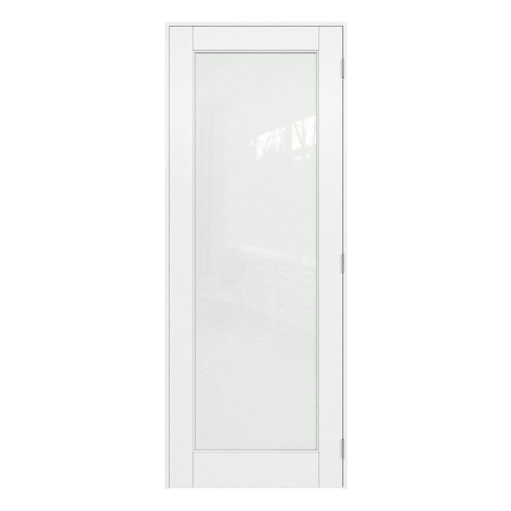 34 in. x 80 in. 1-Lite Frosted Glass Left-Hand White Solid Core Glass Single Prehung Interior Door+ Quick Assemble Jamb price history on PriceWatchPro