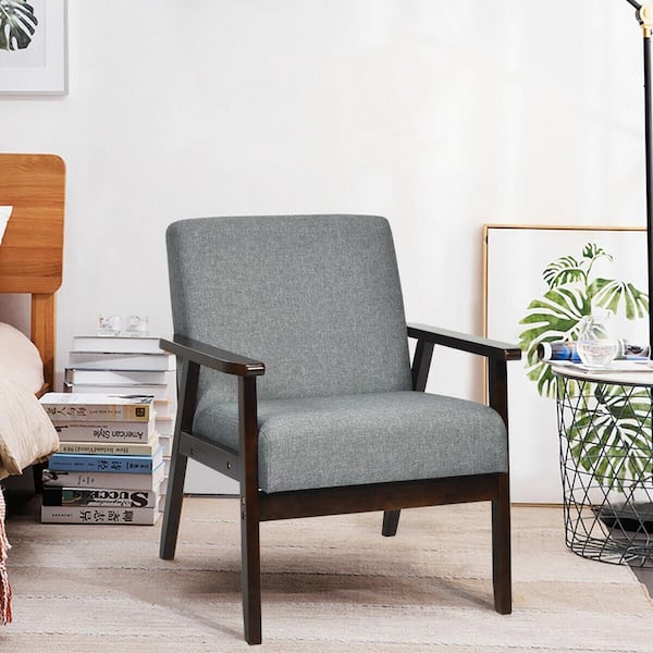 Gray Fabric Arm Chair (Set of 1)