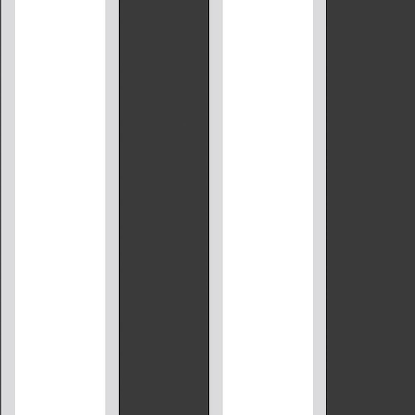 Unbranded Black/White/Silver Smart Stripes 3 Formal Stripe Sheen Finish Non-Pasted Vinyl on Non-Woven Wallpaper Sample