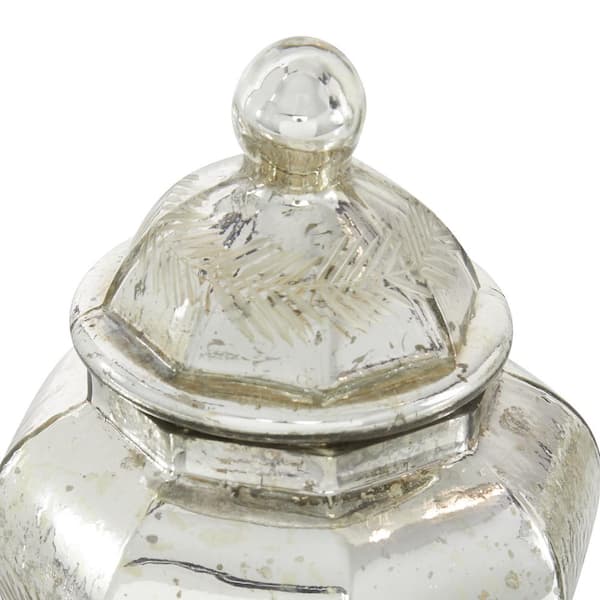 Silver Glass Decorative Jars (Set of 3)