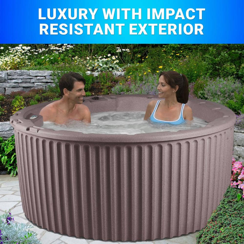 Outback 6-Person Round Brown Polyethylene Hot Tub with 20 Jets