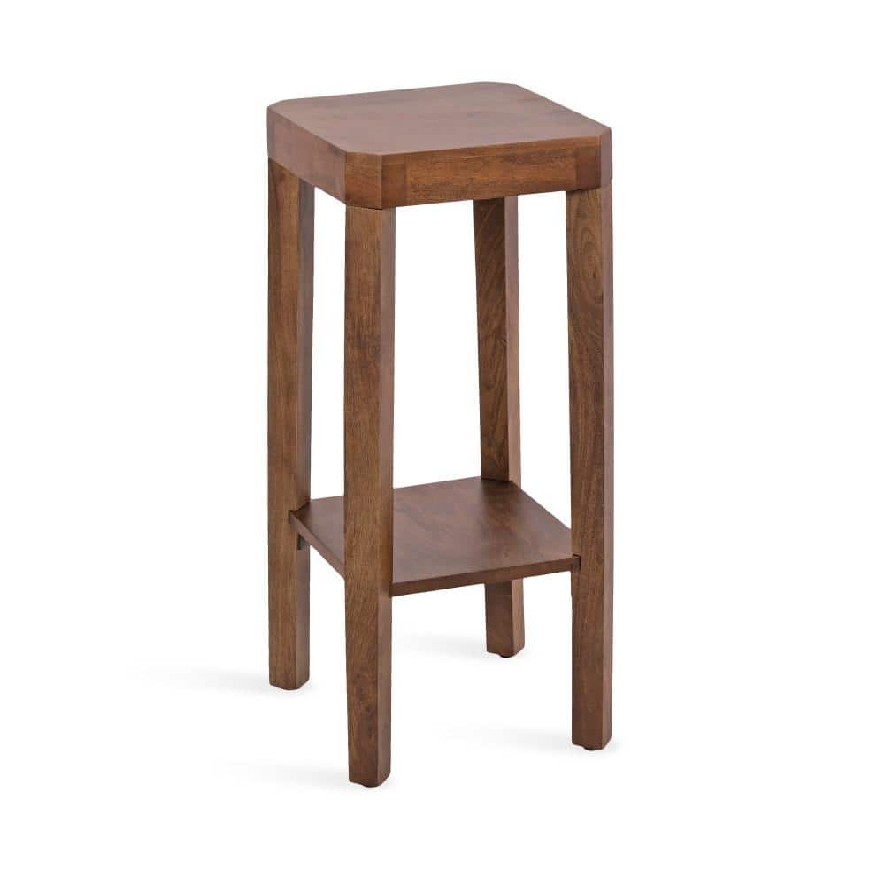 Talcott 12.00 in. Walnut Brown Square Solid Wood End Table - thumbnail 3